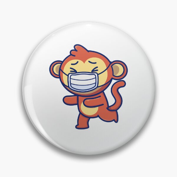 Item preview, Cute Monkey Running with Medical Face Mask designed and sold by mintxw.