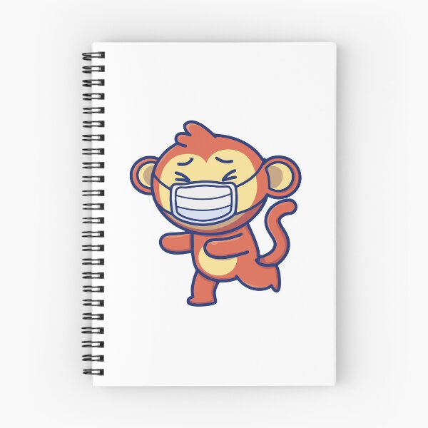 Item preview, Cute Monkey Running with Medical Face Mask designed and sold by mintxw.