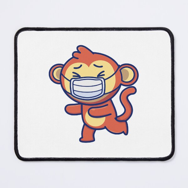 Item preview, Cute Monkey Running with Medical Face Mask designed and sold by mintxw.