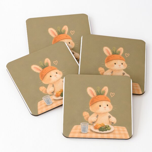 Item preview, Cute Carrot Bunny Eating Healthy | Cozy Kawaii Bunny Design designed and sold by pixelartestudio.