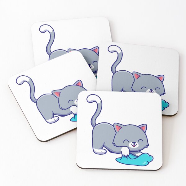 Item preview, Cute Grey Cat Making Biscuits Kneading Blanket designed and sold by mintxw.