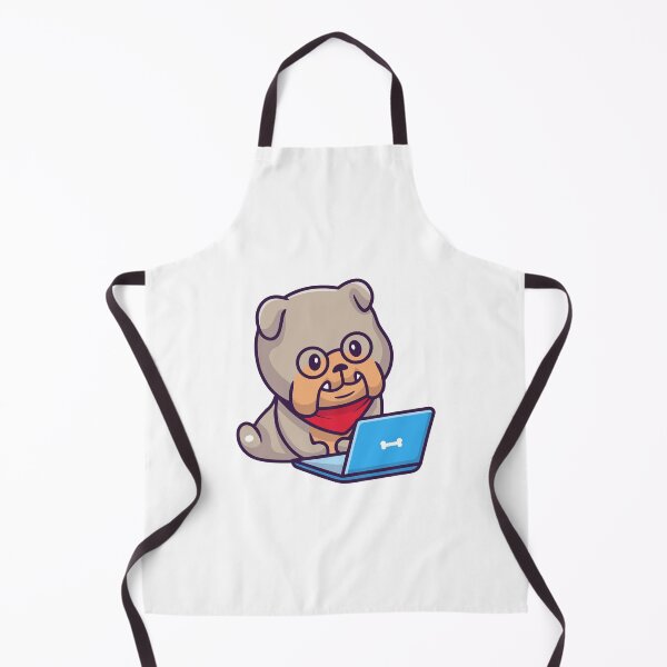 Item preview, Cute Pug Dog Wearing Glasses with Laptop designed and sold by mintxw.