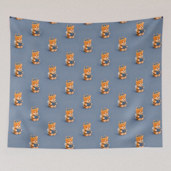 Item preview, Cute Bee Puppy Reading a Book | Kawaii Cozy Book Lover Design designed and sold by pixelartestudio.