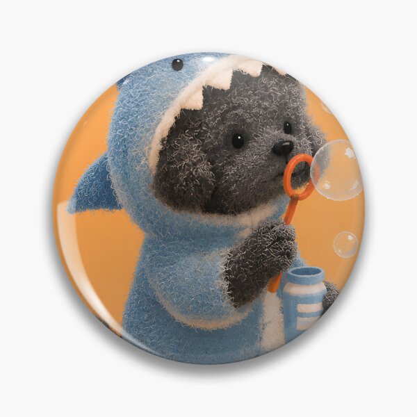Item preview, Cute Shark Puppy Blowing Bubbles | Kawaii Cozy Dog Design designed and sold by pixelartestudio.