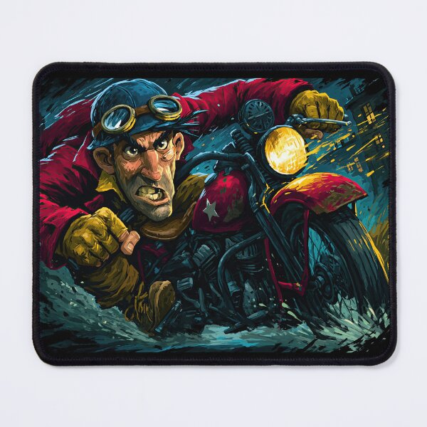Item preview, Biker with Goggles Speeding in Rain Caricature designed and sold by Piotrek0001.