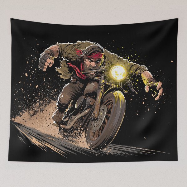 Item preview, Biker Silhouette with Bright Headlight in Dark designed and sold by Piotrek0001.