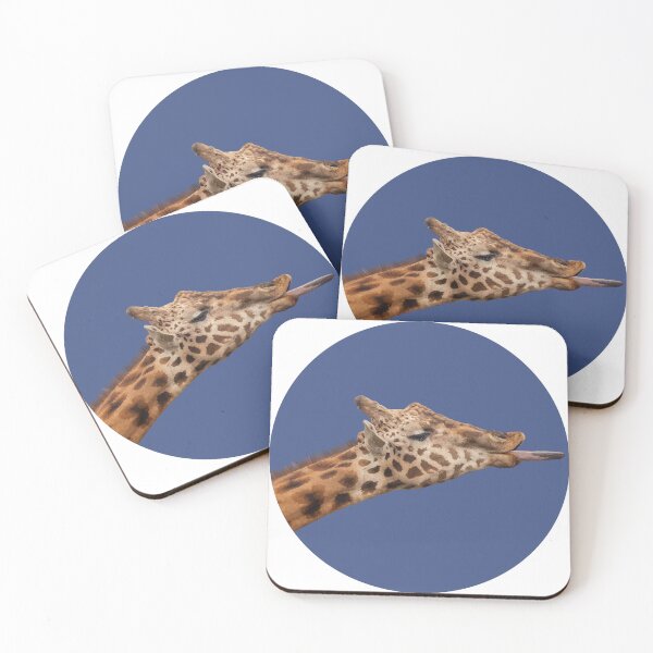 Item preview, Giraffe poking his tongue out in a circle designed and sold by Kathysg.