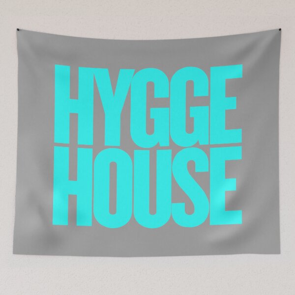 Item preview, Hygge House Cyan Typography – Cozy Scandinavian Minimalist Aesthetic designed and sold by MerchPOW.