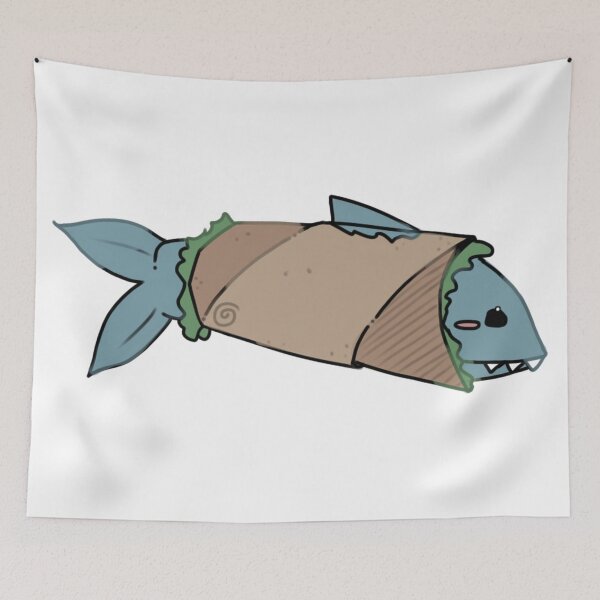 Item preview, - shark burrito - Little Lunchbox - white - designed and sold by echoztarrr.