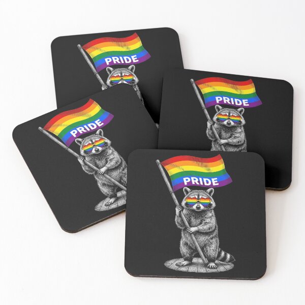 Item preview, Funny LGBTQ Pride Raccoon Holding The Rainbow Flag designed and sold by legendaryskins.