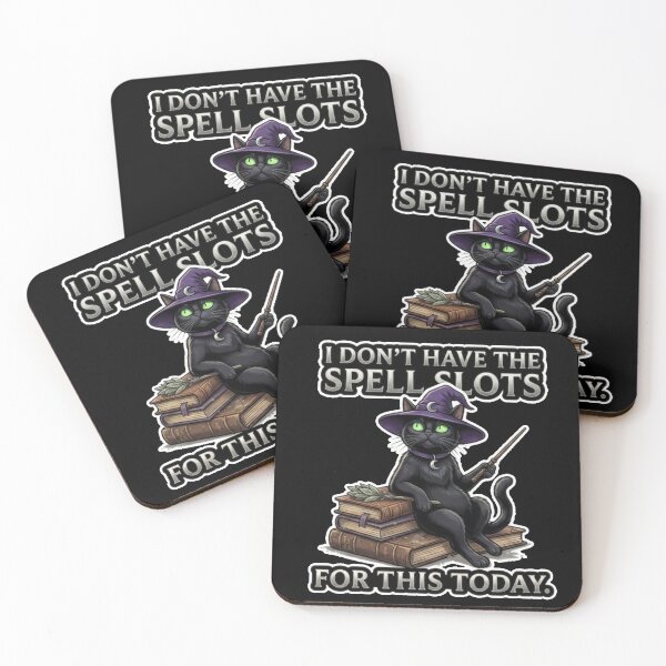 Item preview, Wizard Black Cat - Out Of Spell Slots designed and sold by MythAndMoss.