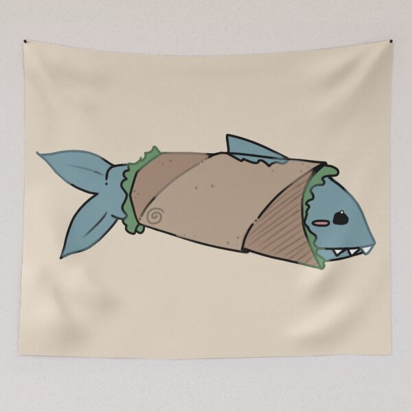 Item preview,  - shark burrito - Little Lunchbox - beige - designed and sold by echoztarrr.