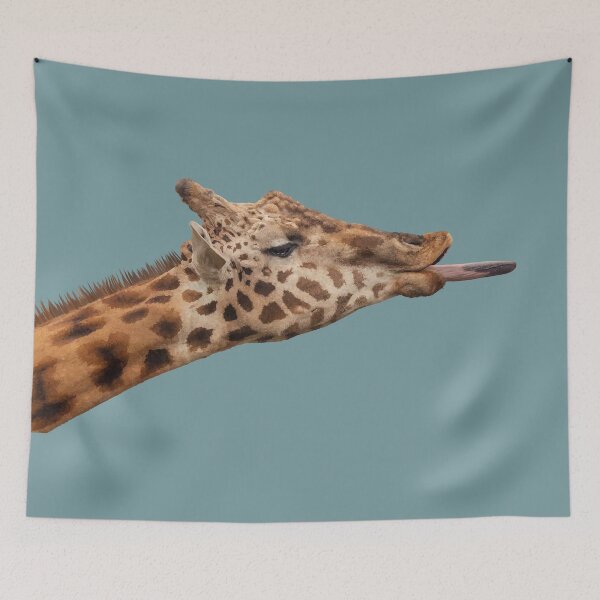 Item preview, Giraffe poking his tongue out designed and sold by Kathysg.