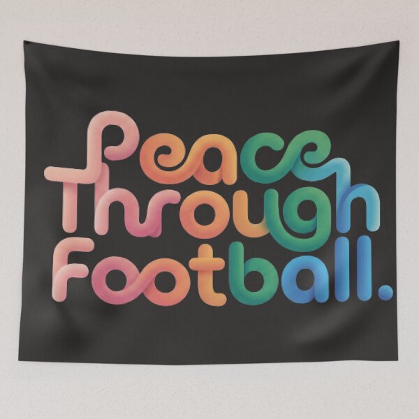 Item preview, Peace Through Football Typography Design designed and sold by sportupstore.