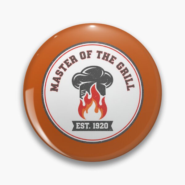 Item preview, Master of the Grill Retro Badge designed and sold by Teeny Quities.