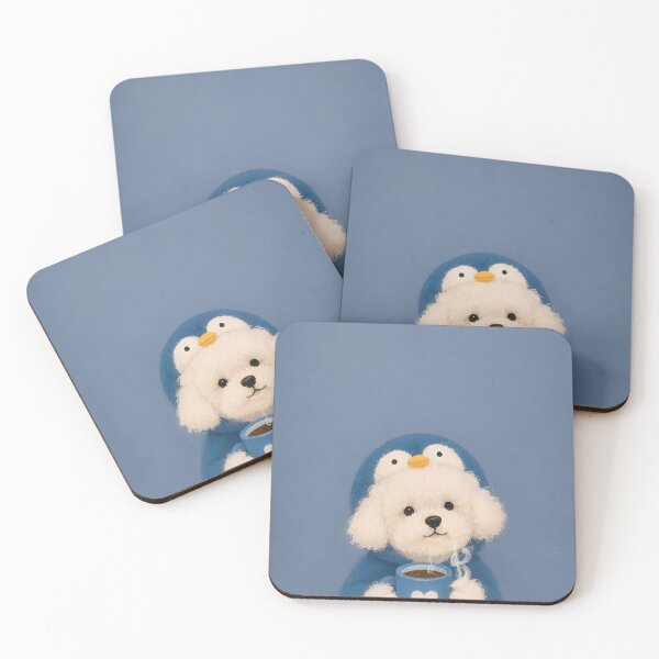 Item preview, Kawaii Puppy with Coffee – Cozy Cute Design for Winter Lovers designed and sold by pixelartestudio.