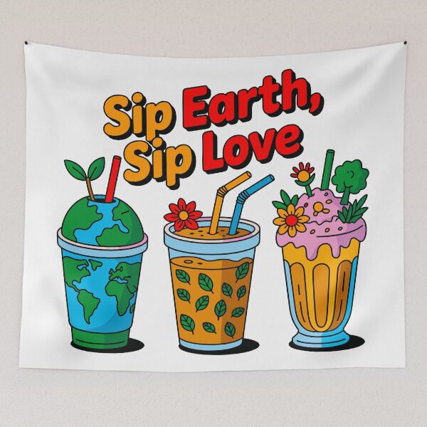 Item preview, Sip Earth, Sip Love Eco Friendly Sustainability Environmentalist designed and sold by artcultreone.