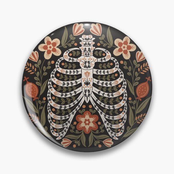 Item preview, Stem & Sternum - Floral Anatomy Folk Art Ribcage - Harvest designed and sold by heidiherreraart.