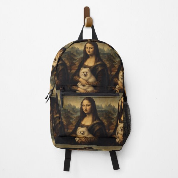 Item preview, Mona Lisa And Cute Pomeranian Friend - Funny Classical Painting Parody designed and sold by merchxwear.
