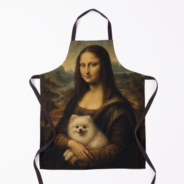 Item preview, Mona Lisa And Cute Pomeranian Friend - Funny Classical Painting Parody designed and sold by merchxwear.