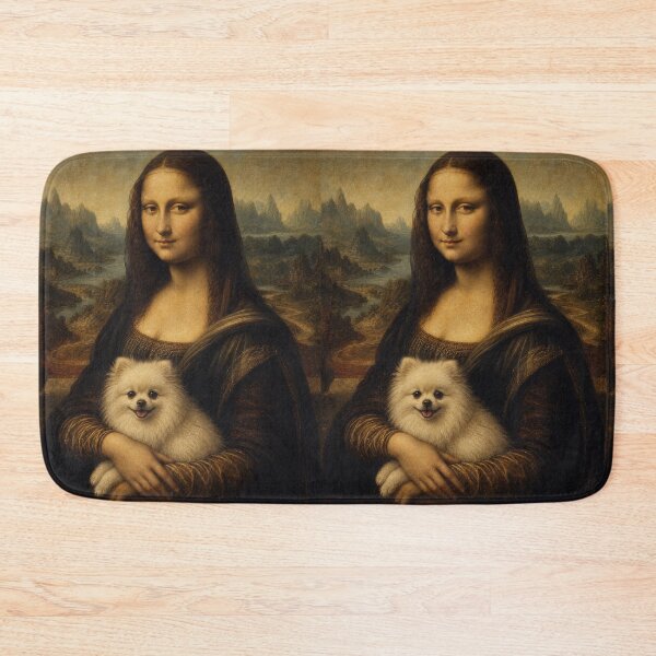 Item preview, Mona Lisa And Cute Pomeranian Friend - Funny Classical Painting Parody designed and sold by merchxwear.