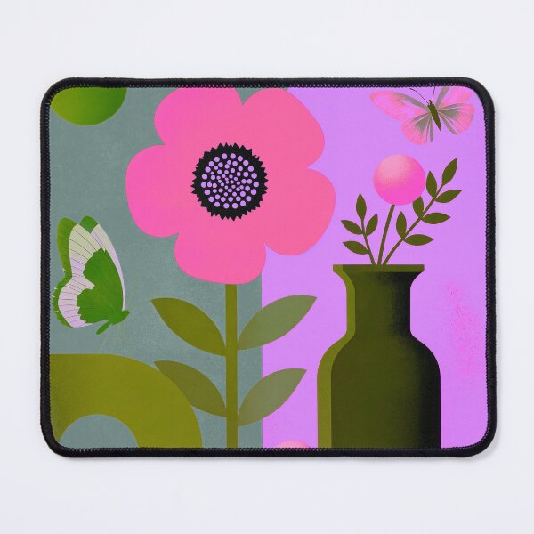 Item preview, Pink Blossom Glow | Modern Botanical Butterfly Wall Art designed and sold by joycrysstudio.