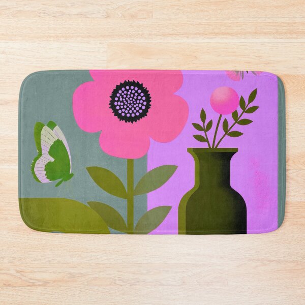 Item preview, Pink Blossom Glow | Modern Botanical Butterfly Wall Art designed and sold by joycrysstudio.