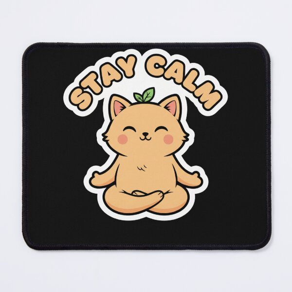 Item preview, Stay Calm Meditating Cat designed and sold by Hikmoi.
