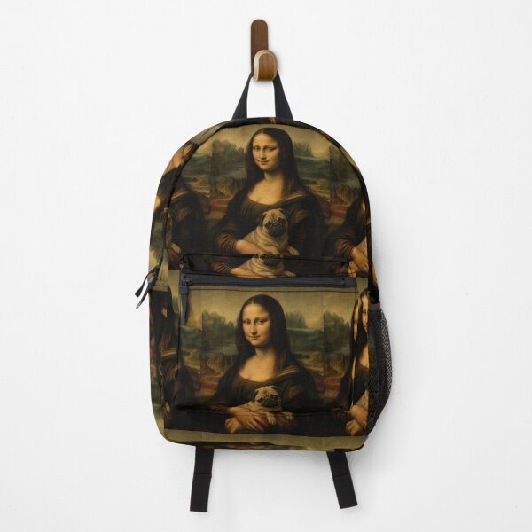 Item preview, Mona Lisa And Cute Pug Friend - Funny Classical Painting Parody designed and sold by merchxwear.