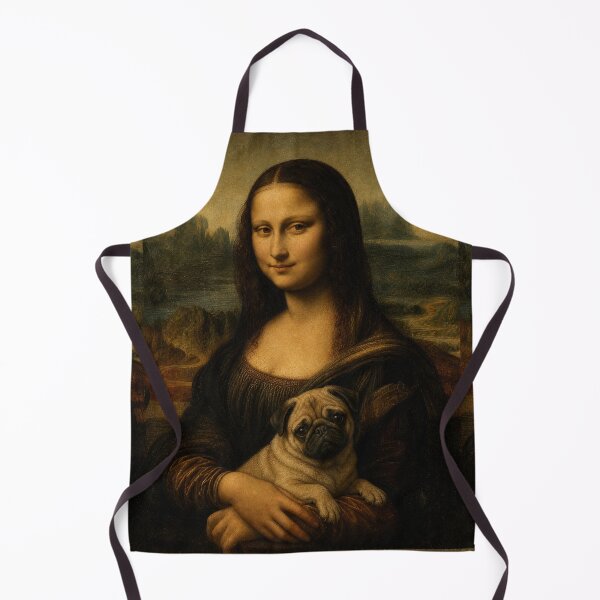 Item preview, Mona Lisa And Cute Pug Friend - Funny Classical Painting Parody designed and sold by merchxwear.