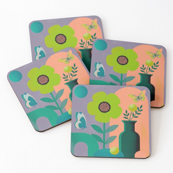 Item preview, Lime Bloom Serenity | Modern Botanical Butterfly Wall Art designed and sold by joycrysstudio.
