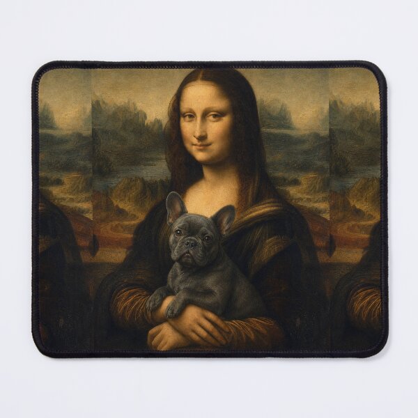 Item preview, Mona Lisa And Cute French Bulldog Friend - Funny Classical Painting Parody designed and sold by merchxwear.