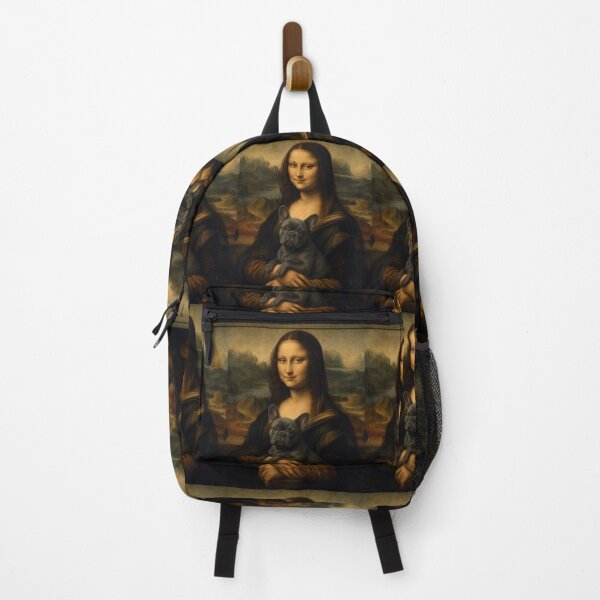 Item preview, Mona Lisa And Cute French Bulldog Friend - Funny Classical Painting Parody designed and sold by merchxwear.