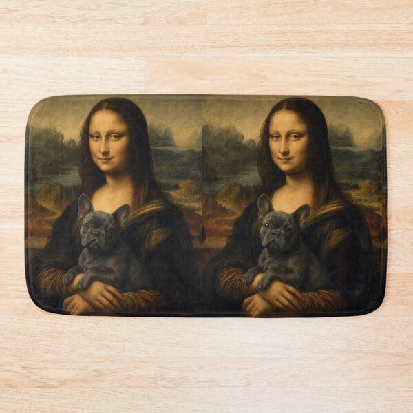 Item preview, Mona Lisa And Cute French Bulldog Friend - Funny Classical Painting Parody designed and sold by merchxwear.