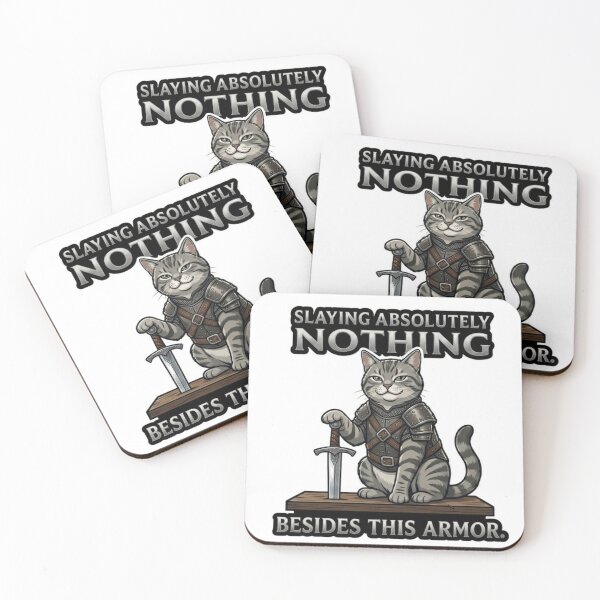 Item preview, Knight Grey Tabby - Slaying  designed and sold by MythAndMoss.