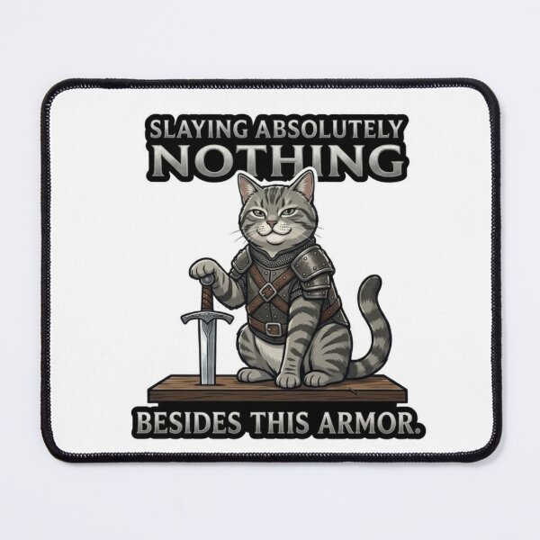 Item preview, Knight Grey Tabby - Slaying  designed and sold by MythAndMoss.