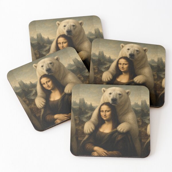 Item preview, Mona Lisa And Cute Polar Bear Friend - Funny Classical Painting Parody designed and sold by merchxwear.