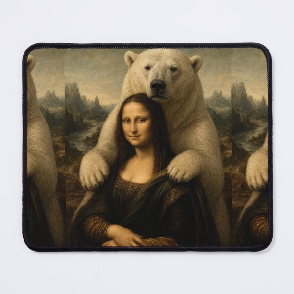 Item preview, Mona Lisa And Cute Polar Bear Friend - Funny Classical Painting Parody designed and sold by merchxwear.