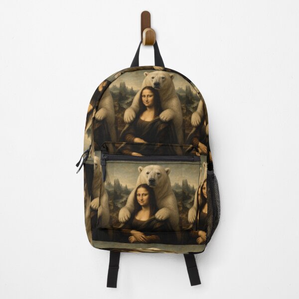Item preview, Mona Lisa And Cute Polar Bear Friend - Funny Classical Painting Parody designed and sold by merchxwear.