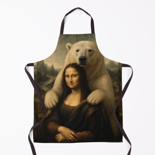 Item preview, Mona Lisa And Cute Polar Bear Friend - Funny Classical Painting Parody designed and sold by merchxwear.
