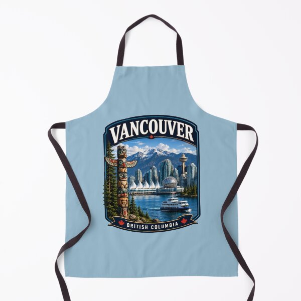 Item preview, Vancouver, British Columbia - Harbor Skyline & Totem Pole designed and sold by Myra365Art.