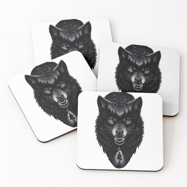 Item preview, The Lone Wanderer - Dual Eye Wolf Double Exposure Art designed and sold by Axis & Ink.