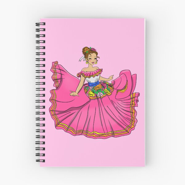 Item preview, Traditional Mexican Dancer Pink Dress designed and sold by MarielaArtShop.