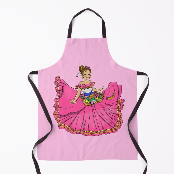 Item preview, Traditional Mexican Dancer Pink Dress designed and sold by MarielaArtShop.