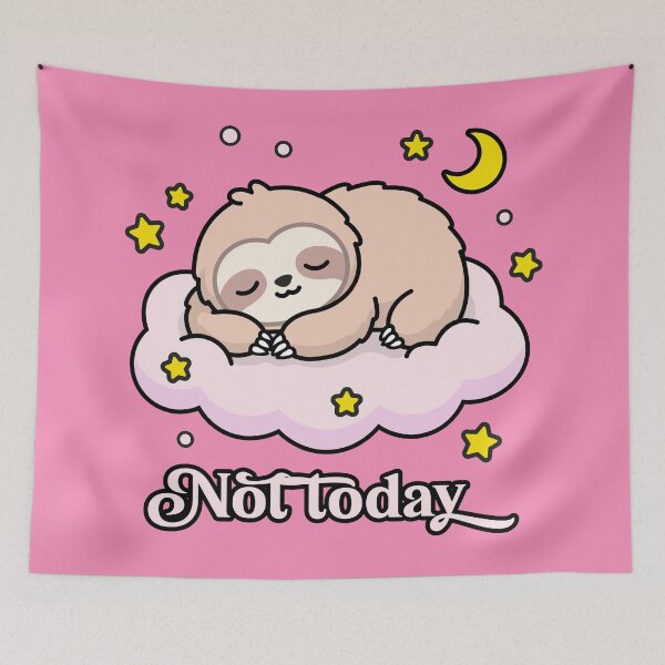 Item preview, Kawaii Sleeping Sloth on Cloud - Ultimate Chill. designed and sold by ZUMERI.