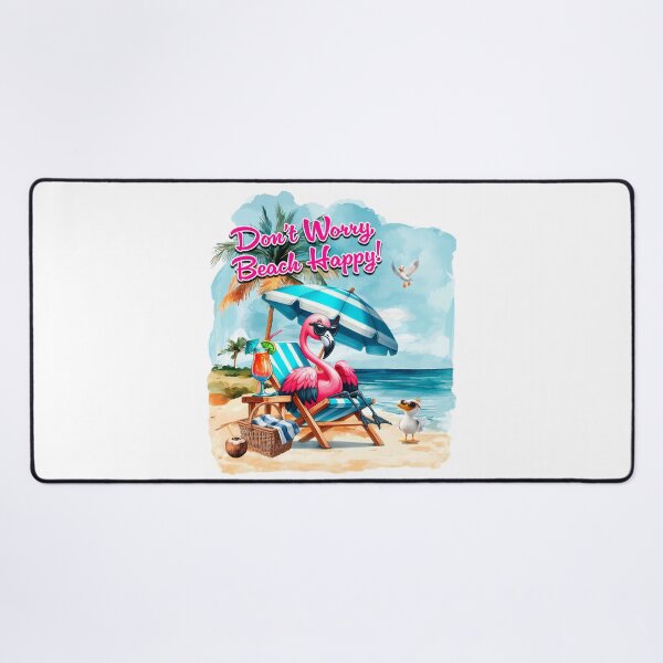 Item preview, Don't Worry Beach Happy! Flamingo designed and sold by Karen Wood.
