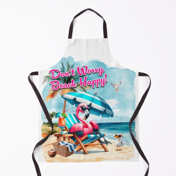 Item preview, Don't Worry Beach Happy! Flamingo designed and sold by Karen Wood.
