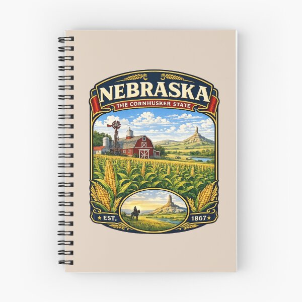 Item preview, Nebraska, Cornhusker State - Chimney Rock designed and sold by Myra365Art.