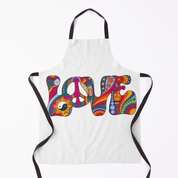Item preview, Psychedelic Love Art White – Retro Hippie Rainbow Groovy Peace Design designed and sold by Kellie Espie Art.