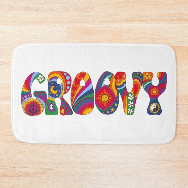 Item preview, Psychedelic Groovy Art White – Retro Hippie Rainbow Groovy Peace Design designed and sold by Kellie Espie Art.